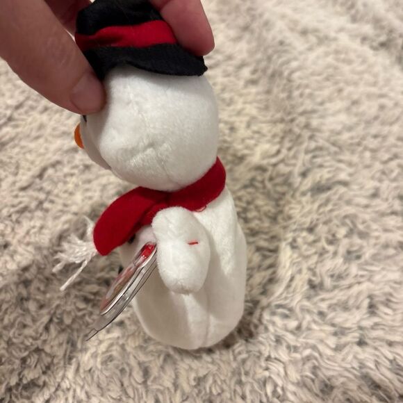 Ty Snowball 1997 Snowman Bear 4 Th Gen PVC 7 Beanie Baby MWMT - Picture 3 of 4